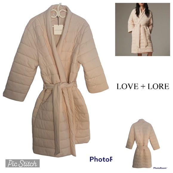 NWT Organic Duvet Robe Love & Lore, Pink Small / Medium - Picture 17 of 17